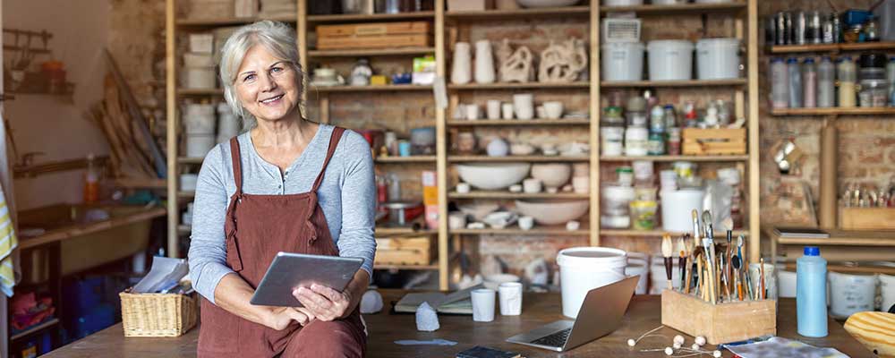 vrouw met werkgeverspensioen